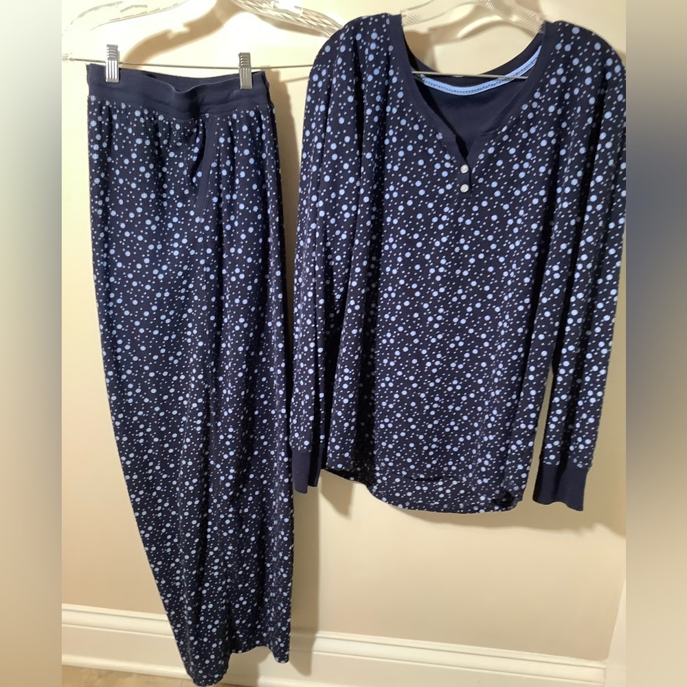 Nautical navy & light blue pajamas elastic waist with functional drawstring XXL